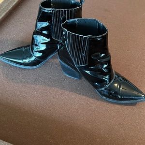 Aldo patent leather cowboy bootie size 9